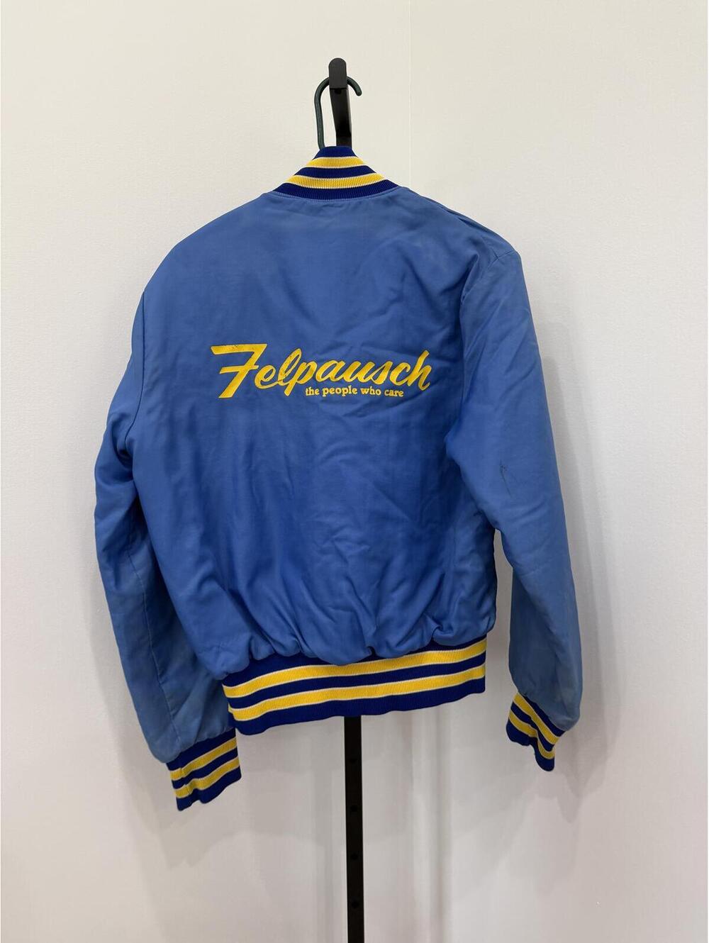 Vintage Holloway Bomber Jacket Felpausch Blue and Yellow Varsity Jacket